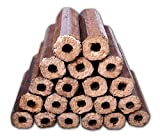 Briquettes en bois dur Pini & Kay 20 kg Bois de chauffage – 20 briquettes carrées/rondes avec trou, briquettes en ...