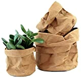 Cache Pot Plante Interieur en Papier Kraft Écologique - Lot de 3 Pots de Fleurs Décoratifs en Terre Cuite - ...