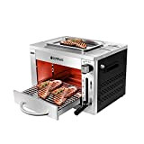 Camplux SG102 Barbecue à Gaz Portable, Mobile Beef Chef, BBQ Jardin Extérieur pour Camping/ Piquenique, Grill Puissant 880°C, 3,2kW