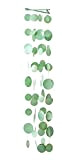 Carillon à vent Capiz - Guirlande mobile - Vert clair - Avec motif et bord doré - Longueur : 100 ...