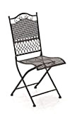 Chaise de Jardin Kiran Pliante en Fer Forgé - Chaise de Terrasse ou Balcon - Hauteur de l'Assise: 45 cm ...