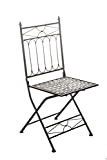Chaise de Jardin Pliable ASINA - Chaise de Balcon en Fer Forgé avec Hauteur d'Assise 48 cm - Meuble de ...