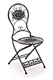 Chaise de Jardin Pliante Mani - Chaise de Balcon en Fer Forgé avec Hauteur d'Assise 45 cm - Meuble de ...