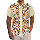 Chemise d'été décontractée à manches courtes pour homme avec col retourné - Style hawaïen - Coupe ample - Manches courtes, ...