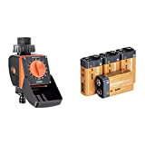 Claber 87277 Watch, Noir/Orange, 120x180x80 cm & Amazon Basics Piles alcalines 9 V pour Le Quotidien - Lot de 4 (Le ...