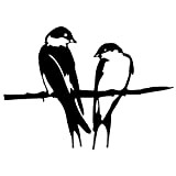 CMOISO Silhouette doiseau en métal, 2 Oiseaux sur la Branche métal Art Jardin décoration doiseaux en métal