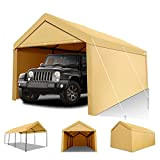 COBIZI Tente Garage 3 x 6m Premium Carport Abri Voiture étanche abri de Stockage avec Parois Latérales Amovibles et 2 ...