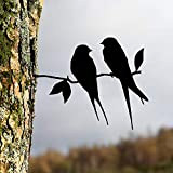 Colibri en MéTal / Perroquet / Hirondelles sur Une Branche d'arbre Art, Silhouettes d'animaux en Acier, DéCoration pour Votre Cour ...