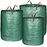 COM-FOUR® 3x Sac de jardin avec poignées de transport - Sac à déchets de jardin pliable en 3 tailles - ...