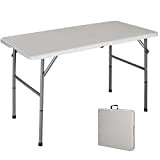 Costway Table de Camping Table Pliante Transportable en Plastique et Acier Robuste Table de Jardin 122 x 61 x 72 ...
