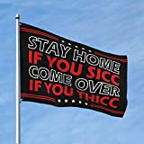 COTECI Drapeaux cool pour dortoir, Stay Home If You Sicc Come Over If You Thicc Flag Fall Signs pour porche ...