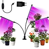 CPROSP Lampe de Plante avec Chargeur Rapide USB, de Croissance pour Plantes, Lampe de Plante à 3 Têtes 60 LEDs ...