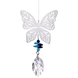 Cristal à la Main Arc-en-Ciel Suncatcher Perles Suspendus en métal Papillon Pendentif fenêtre décor