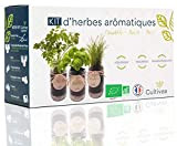 CULTIVEA® Kit Prêt à Pousser d’Herbes Aromatiques – Graines 100% Bio – Made In France - Jardin potager d’intérieur – ...