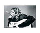 Cyberteez Nirvana Kurt Cobain Guitare Fumée Tapisserie Chiffon Poster Drapeau Banderole Murale 76,2 x 101,6 cm Noir