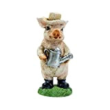 Daisy Bumbles Cochon avec arrosoir, ornement de jardin, décoration de maison, figurine, sculpture, statue, animal, extérieur, intérieur mignon