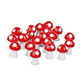Décoration de champignons, champignon miniature 20pcs fée rouge jardin micro paysage plante pot de décor de bonsai résine mini champignon ...