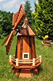 Deko-Shop-Hannusch Grand moulin à vent décoratif en bois enduit avec roulement à billes