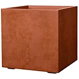 DEROMA Vase Cube en plastique Millennium 49 cm Corten