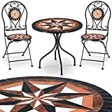 Deuba Salon de Jardin Mosaique Pamplona - 1 Table 2 Chaises - Convient intérieur et extérieur