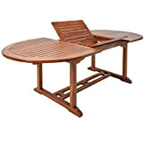 Deuba Table de Jardin Vanamo en Bois d'eucalyptus 200x100x74cm Table Extensible avec rallonge pour extérieur terrasse