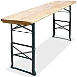 Deuba Table Pliante en Bois 170x50x75/105 cm Hauteur réglable Table Haute avec Trou pour Parasol Table de Jardin Pliable