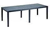 Dmora Table d'extérieur rectangulaire extensible, Made in Italy, couleur anthracite, Dimensions 150 x 72 x 90 cm (extensible jusqu'à 220 ...
