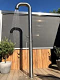 Douche solaire en forme de pipe en acier inoxydable brossé 20 litres Douche de jardin Douche de piscine extérieure