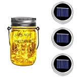 Dracarys 3 Pièces Mason Jar Couvercle 30 LED Lumineuse Solaire Étanche pour Décoration de L'éclairage Intérieur Extérieur Chambre Maison Jardin ...