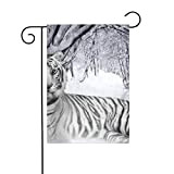 Drapeau de jardin en forme de tigre blanc : >> Drapeaux décoratifs, principalement pour les terrasses, les jardins, les pots ...
