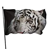 Drapeau de jardin tigre blanc drapeau de ferme polyester porche décoration drapeau décoratif pour les activités, carnavals, jardin, 90 x ...