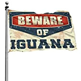 Drapeau de porche avec inscription « Beware of Iguana » (dimensions : 30 x 45 cm)