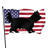 Drapeau Yorkshire Terrier USA 100 % polyester - Drapeaux translucides à une seule couche - 90 x 150 cm - ...