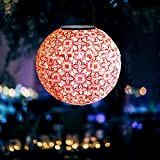 Eariy Lampion solaire LED pour fête de jardin, lanterne solaire en plein air, étanche, lumière à suspendre, style chinois, lumière ...