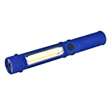 EBILUN COB Lampe de travail à clip 250 lm 2 modes avec base magnétique 3 piles AAA (non incluses) Bleu