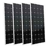 Eco-Worthy 600 W 12 V/24 V Panneau solaire monocristallin Kits : 4 pièces 12 V 150 W Mono Panneaux pour Off Grid Tie chargement de la batterie ...