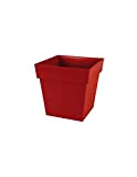 EDA Plastiques Pot carré TOSCANE Rouge Rubis 39 x 39 x 39 cm 13627 R.RU SX3