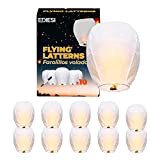 Ediesi, Lanterne Volante, 10 Unités, 100% Biodegradable, Lampion Papier, Chinoise, Sky Lanterns, avec un Feutre pour Écrire les Souhaits