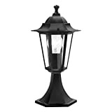EGLO Lampe à culot extérieure LATERNA 4, luminaire extérieur à flamme, borne en fonte d'aluminium et verre, couleur : noir, ...
