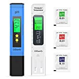 Ehomfy pH Mètre Testeur Electronique 4 en 1 Compteur numérique de qualité de l'eau PH/TDS et EC Auto-étalonnage Mesure du ...