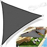 Emooqi Voile d'Ombrage Triangle, Voile d'Ombrage Toile d Ombrage HDPE Triangulaire 5x5x5M Rayons UV Résistante Aéré Voile Ombrage Rayons UV ...