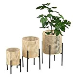 [en.casa] Lot de 3 Supports de Plante Design Ensemble Porte-Plantes Cache-Pot Pot de Fleur Bac à Fleurs Vase Métal Tailles ...