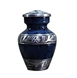 Esplanade Urne funéraire Memorials Conteneur Jar Pot | Urnes Souvenir en métal | Urnes funéraires (sculptées en Bleu)