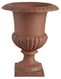 Esschert Design XH63-AR - Vase Médicis en fonte,marron,17,3 x 17,3 x 23,1cm