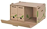 Esselte Boîte de Classement & Transport avec Couvercle et Ouverture par l'Avant, 100% Carton Recyclé, Brun Naturel, Eco, 623919