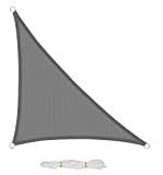 EUGAD Voile d'ombrage Triangulaire 2,5x2,5x3,5m Protection Solaire UV, Voiles d'ombre Triangle Respirant en HDPE 200g/m², Gris, 0181ZYF