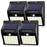 EXTRASTAR Lot de 4 lampes solaires à LED pour extérieur, avec Détecteur de Mouvement Lampe de Sécurité sans Fil lampe ...