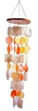 Feng Shui Carillon mobile en coquillage nacre/jaune/orange - Environ 75 cm