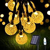 flintronic Guirlande Lumineuse Solaire, Lumières de Jardin(60 LED 8 modes)11M /36ft Cristal Boules, Connecteur USB Extra Exterieur Étanche Lampe pour ...