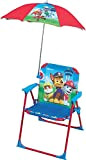 Fun House PAT PATROUILLE Chaise pliante avec parasol pour enfant, Acier, Bleu, 38x8x50 cm